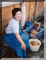 Nice lady, but she was cutting up sea urchin to be eaten raw. Yuk!